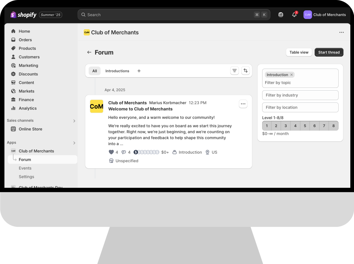Club of Merchants for Shopify screenshot